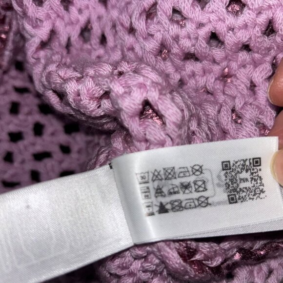 Zara Pink Metallic Crochet Sleeveless Knit Top Women's Size S - Picture 12 of 13